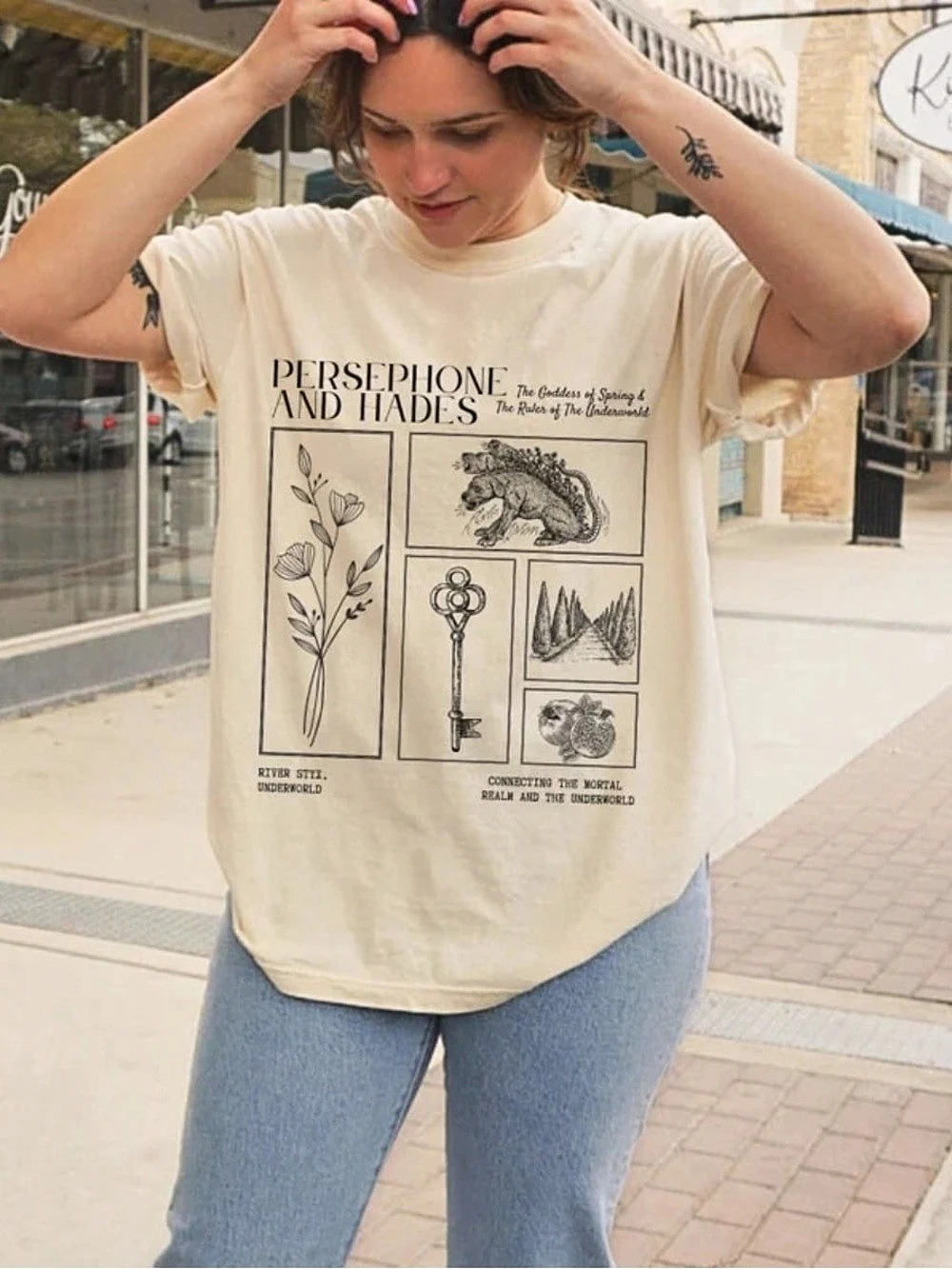 Vintage Cream Persephone and Hades Tee Unisex